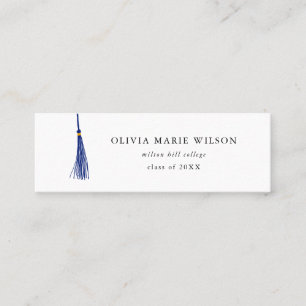Navy Blue Tassel Graduation Name Card
