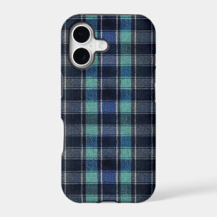 Navy Blue & Teal Plaid Phone Case   Classic Tartan