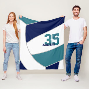 navy blue teal team colours ginormous volleyball fleece blanket