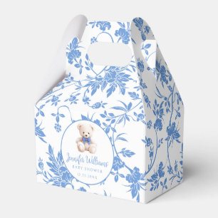 Navy blue teddy bear baby boy shower favour box