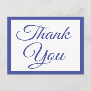 Navy Blue Thank You Greeting Postcard