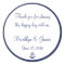 Navy Blue Thank You Nautical Wedding Stickers