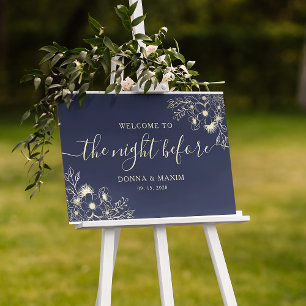 Navy Blue The Night Before Rehearsal Dinner Poster