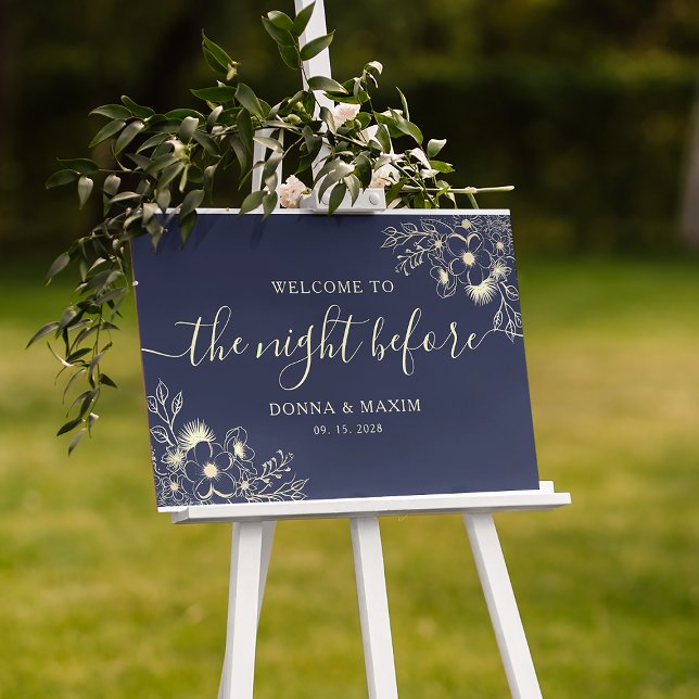 Navy Blue The Night Before Rehearsal Dinner Poster (Creator Uploaded)