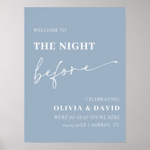 Navy Blue The Night Before Rehearsal Dinner Sign