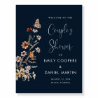 Navy Blue Tiny Wildflower Couples Shower