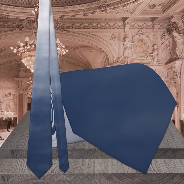 Navy Blue To Dusty Blue Ombre Wedding Tie (Creator Uploaded)