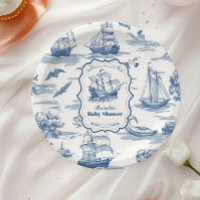 Navy Blue Toile Nautical Baby Shower