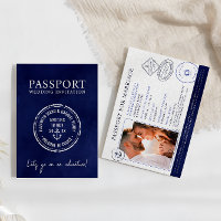 Navy Blue Travel Passport Destination Wedding