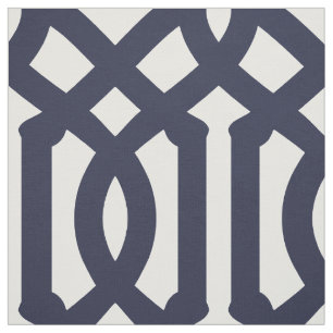 Navy Blue Trellis Large Scale Fabric