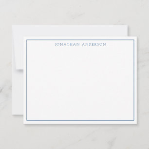 Navy Blue Trendy Modern Chic Stylish Thin Border Card