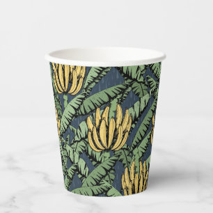 Navy Blue Tropical Yellow Banana Paper Cups
