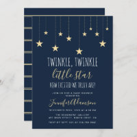 Navy Blue Twinkle Little Star Baby Shower