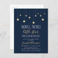 Navy Blue Twinkle Little Star Baby Shower