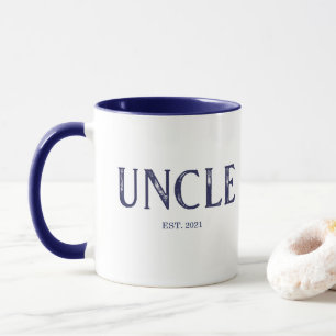 Navy Blue Uncle Year Established Mug
