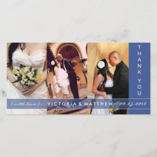 NAVY BLUE UNION   WEDDING THANK YOU CARD