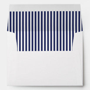 Navy Blue Vertical Stripe Lined Envelopes