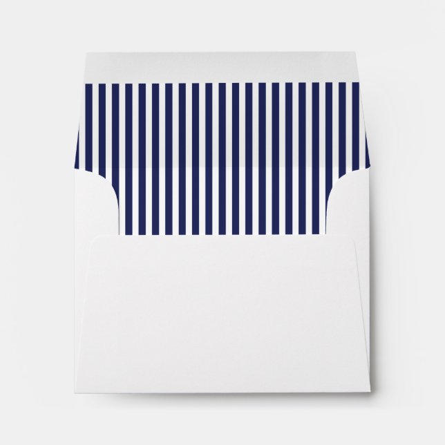 Navy Blue Vertical Stripe Lined Envelopes (Back (Bottom))