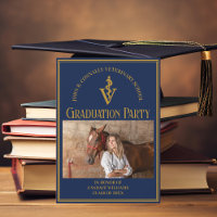 Navy Blue Veterinary School Photo Graduation Party