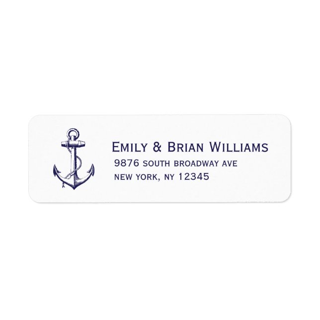 Navy Blue Vintage Anchor Illustration (Front)