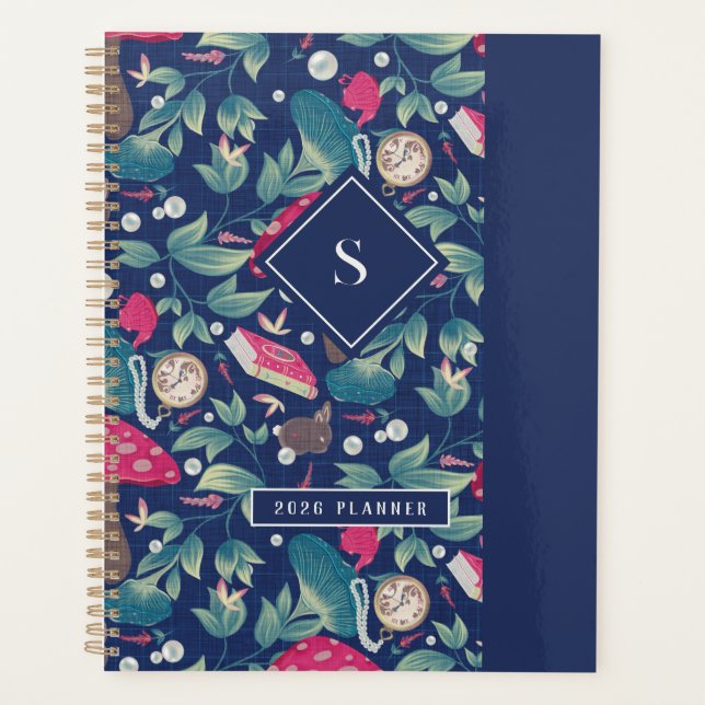 Navy Blue Vintage Cottagecore Planner (Front)