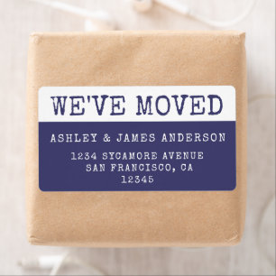 Navy Blue Vintage Typewriter Weve Moved Address
