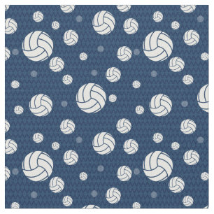 Navy Blue Volleyball Chevron Patterned Fabric