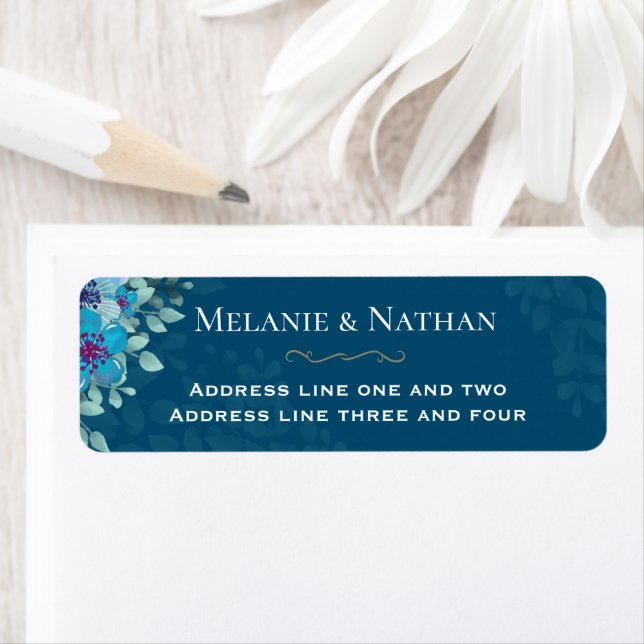 Navy Blue Watercolor Floral Elegant Wedding (Insitu)