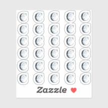 Navy Blue Watercolor Letter "C" Mini Stickers
