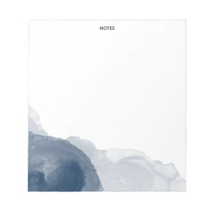 Navy Blue Watercolor Splash Personalised Notepad