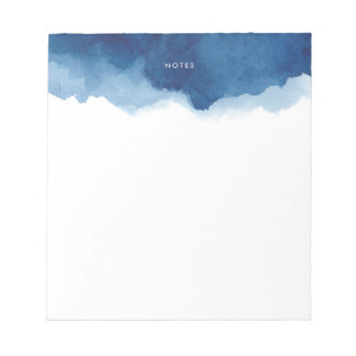 Navy Blue Watercolor Splash Personalised Notepad