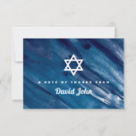 Navy Blue Watercolor Star of David Bar Mitzvah Thank You Card<br><div class="desc">Navy Blue Watercolor wash background with white Star of David for your Bat Mitzvah or Bar Mitzvah FLAT Thank You card. Write your message on the back. For enquiries about custom design changes by the independent designer please email paula@labellarue.com BEFORE you customise or place an order.</div>