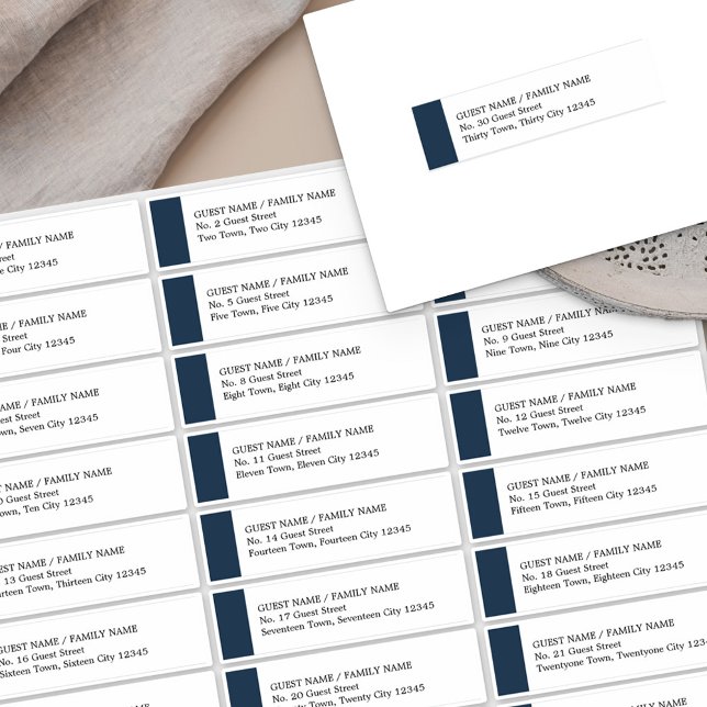Navy Blue Wedding 30 Guest Address Labels (Creator Uploaded)