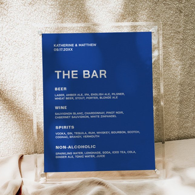 Navy Blue Wedding Bar Poster (Creator Uploaded)