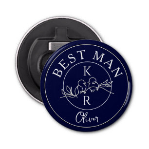 Navy Blue Wedding Best Man Bottle Opener