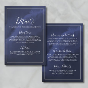 Navy Blue Wedding Details Enclosure Card