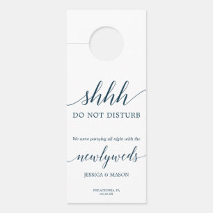Navy Blue Wedding Door Hanger Do Not Disturb