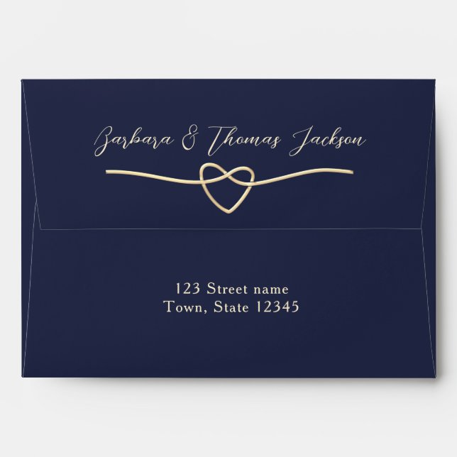 Navy Blue Wedding Envelope (Back (Top Flap))