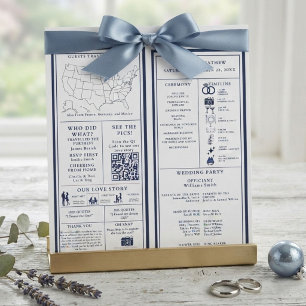 Navy Blue Wedding Infographic Program