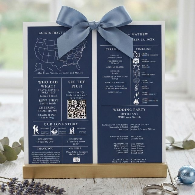 Navy Blue Wedding Infographic Program (Creator Uploaded)