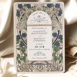 Navy Blue Wedding Invitations Art Nouveau Mucha<br><div class="desc">Art Nouveau Vintage wedding invitations by Alphonse Mucha in a floral, romantic, and whimsical design. Victorian flourishes complement classic art deco fonts. Please enter your custom information, and you're done. If you wish to change the design further, simply click the blue "Customise It" button. Thank you so much for considering...</div>