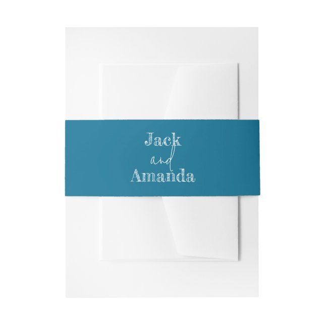 Navy Blue Wedding Invitations Belly Bands Invitation Belly Band (Front Example)