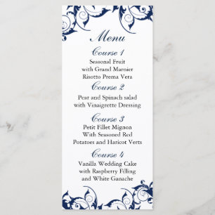 navy blue  Wedding menu