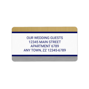 Navy Blue Wedding Modern Stylish Print Your Own Label