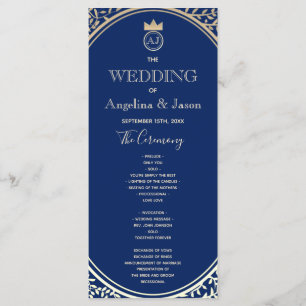 Navy Blue Wedding Programme