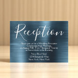 Navy Blue Wedding Reception Invitation<br><div class="desc">Navy Blue Faux Brushed Metal Elegant Reception Card for a Post Wedding Party. This Navy Blue Wedding Reception Card can be customised to include your message and reception party address. The Reception card is part of the Navy Blue Wedding Collection. If you would like additional customised items please contact the...</div>