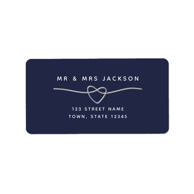 Navy Blue Wedding Return Address Label (Front)