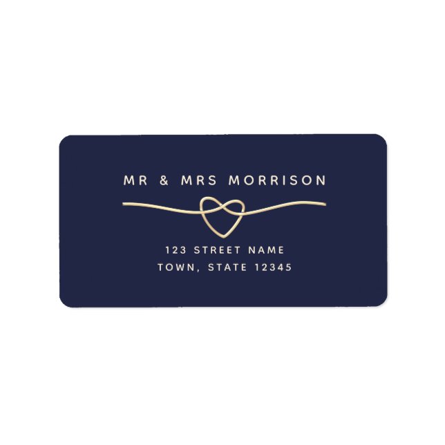 Navy Blue Wedding Return Address Label (Front)