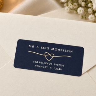 Navy Blue Wedding Return Address Label