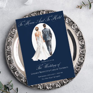 Navy Blue Wedding To Have and to Hold Invitation